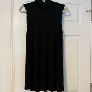 Sleeveless Black Turtleneck Top